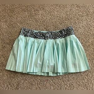 Lululemon Pleat To Street Skirt II Tranquil Blue/Ace Spot Black Sz 10 Aqua Blue